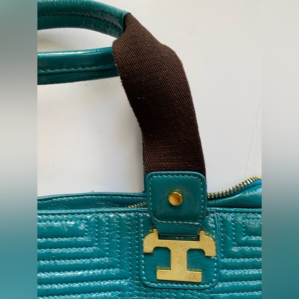 Laila Rowe turquoise tote bag . - Picture 8 of 12